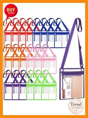Clear Stadium Crossbody Messenger Bag Waterproof PVC with Nylon Strap